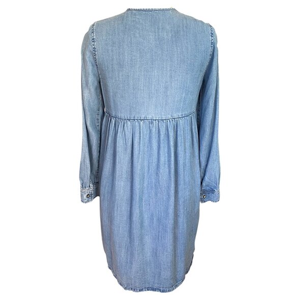 Paul & Joe Sister Batignole Denim Pintuck Mini Dress Blue Jean Pockets Cottage-6 - Picture 8 of 14